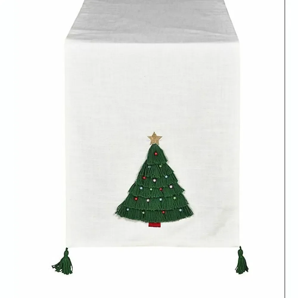 Christmas Evergreen Tree Table Runner  72x14
